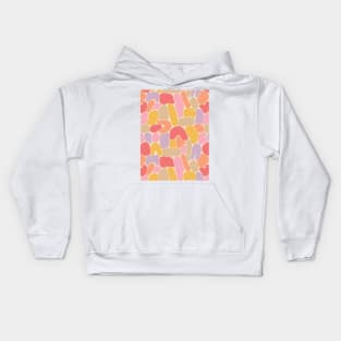 Colorful abstract shapes pattern in warm tones Kids Hoodie